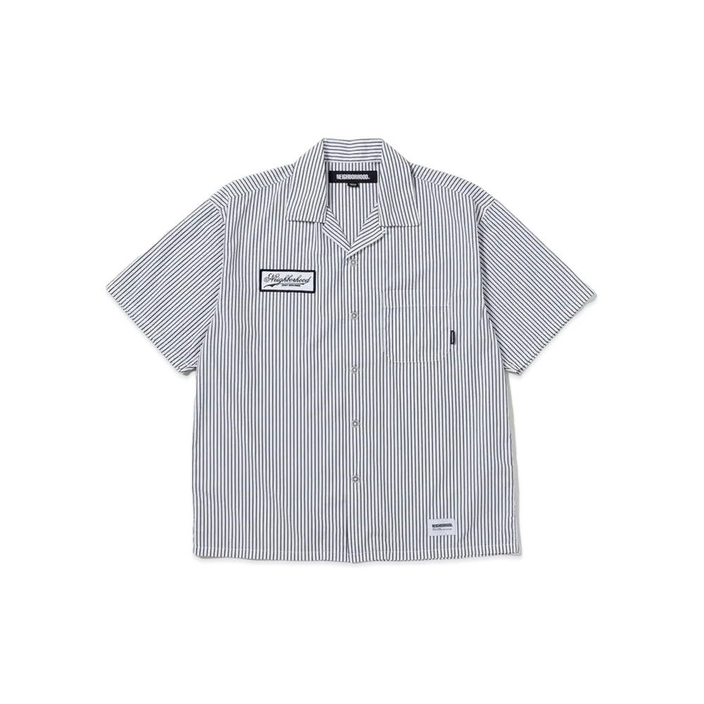 NEIGHBORHOOD Stripe Work Shirt SS White Unused