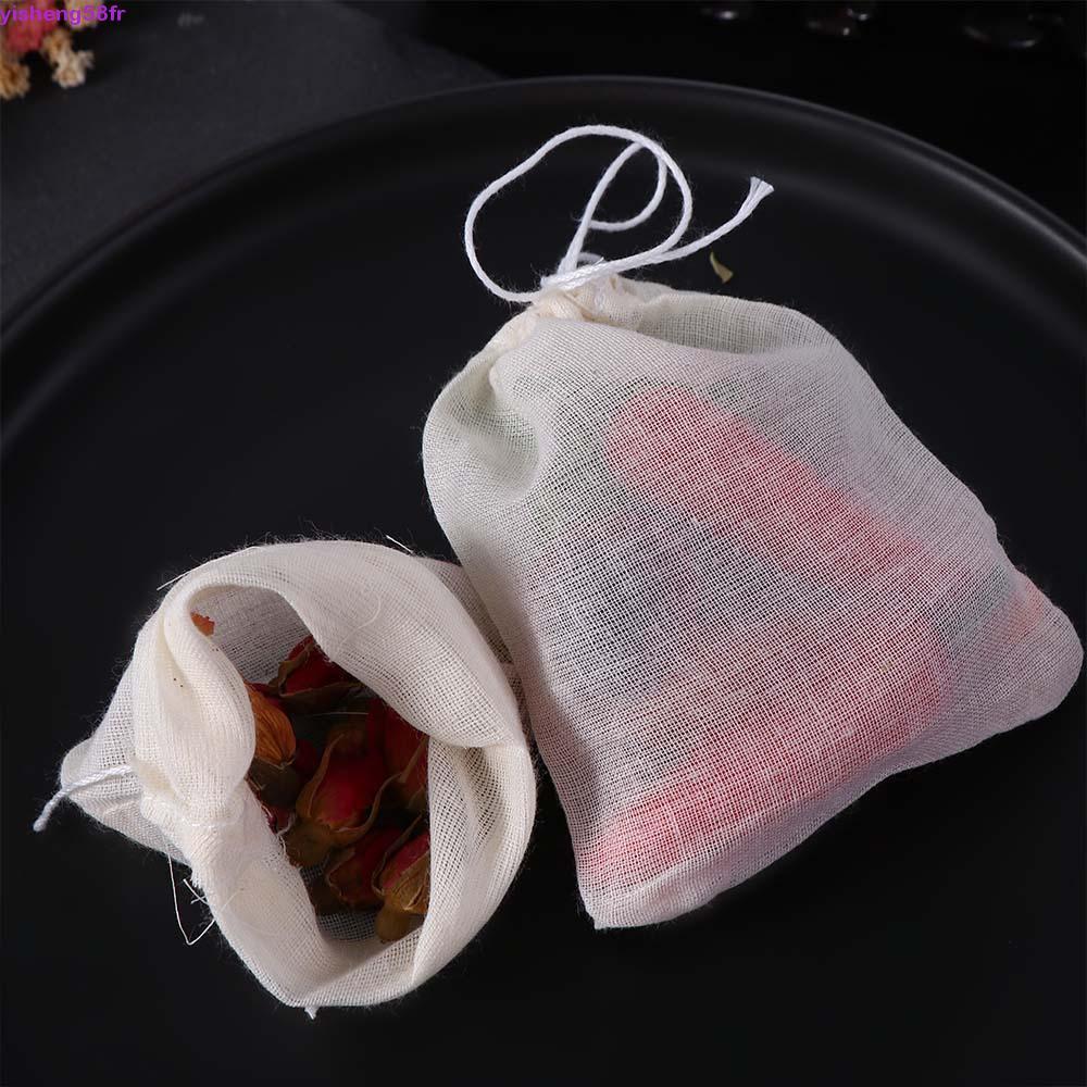 YISHENG กระเป๋าหูรูดสําหรับงานปาร์ตี้ชางานแต่งงานเครื่องใช้ในบ้านธรรมชาติแบบพกพาถุงบรรจุอาหารถุงมัสล