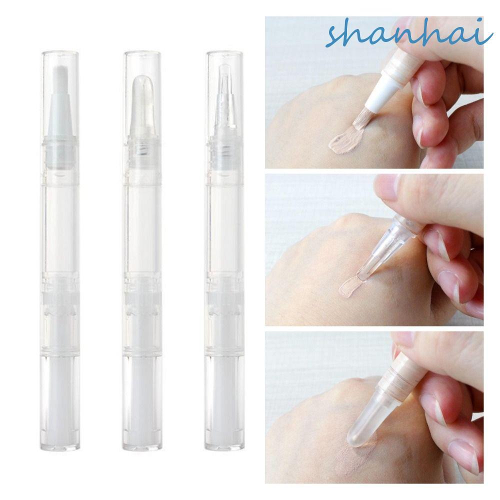 SHANHAI หมุน Repacking สูญญากาศปากกาแบบพกพา Foundation ขวดรีฟิล Gloss คอนเทนเนอร์ Cuticle Oil Applicator 4 สไตล์แปรงเคล็ดลับ Dispensing ขวดโปร่งใส Twist ปากกา