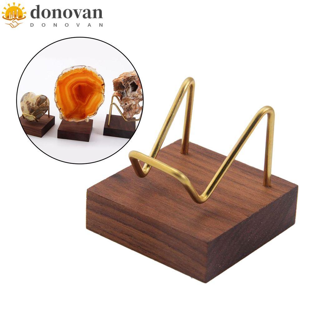 DODONVAN ฐานรองรับไม้ Home Decoraition Home Office Show Room Ores Agate Rocks Display Holder