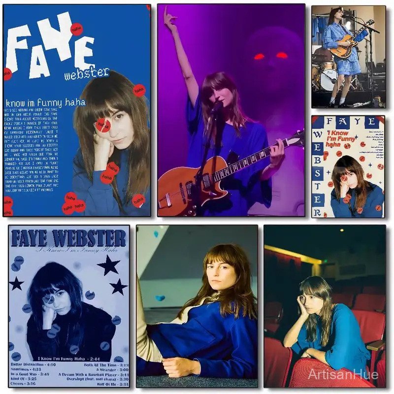 Faye Webster นักร้องร้อน Faye Webster โปสเตอร์ HD ศิลปะพิมพ์ดิจิตอลผ้าใบ Retro Nordic ผนังกันน้ําห้อ