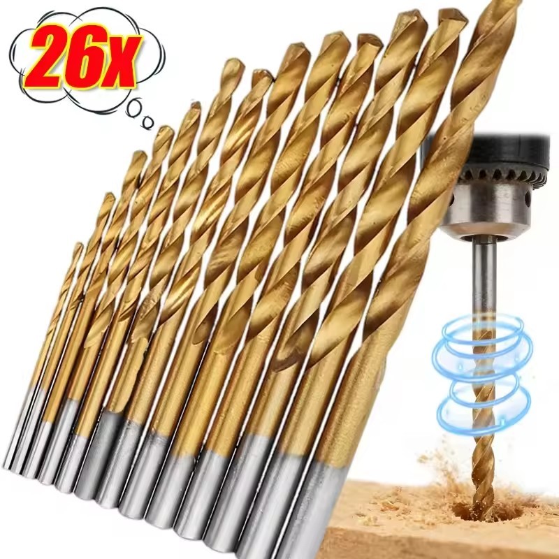 5/26ชิ้น 135° Twist เจาะ Bits สําหรับเหล็กโลหะแข็งไม้พลาสติกอลูมิเนียมตรง Shank เครื่องมือ Twist Hol