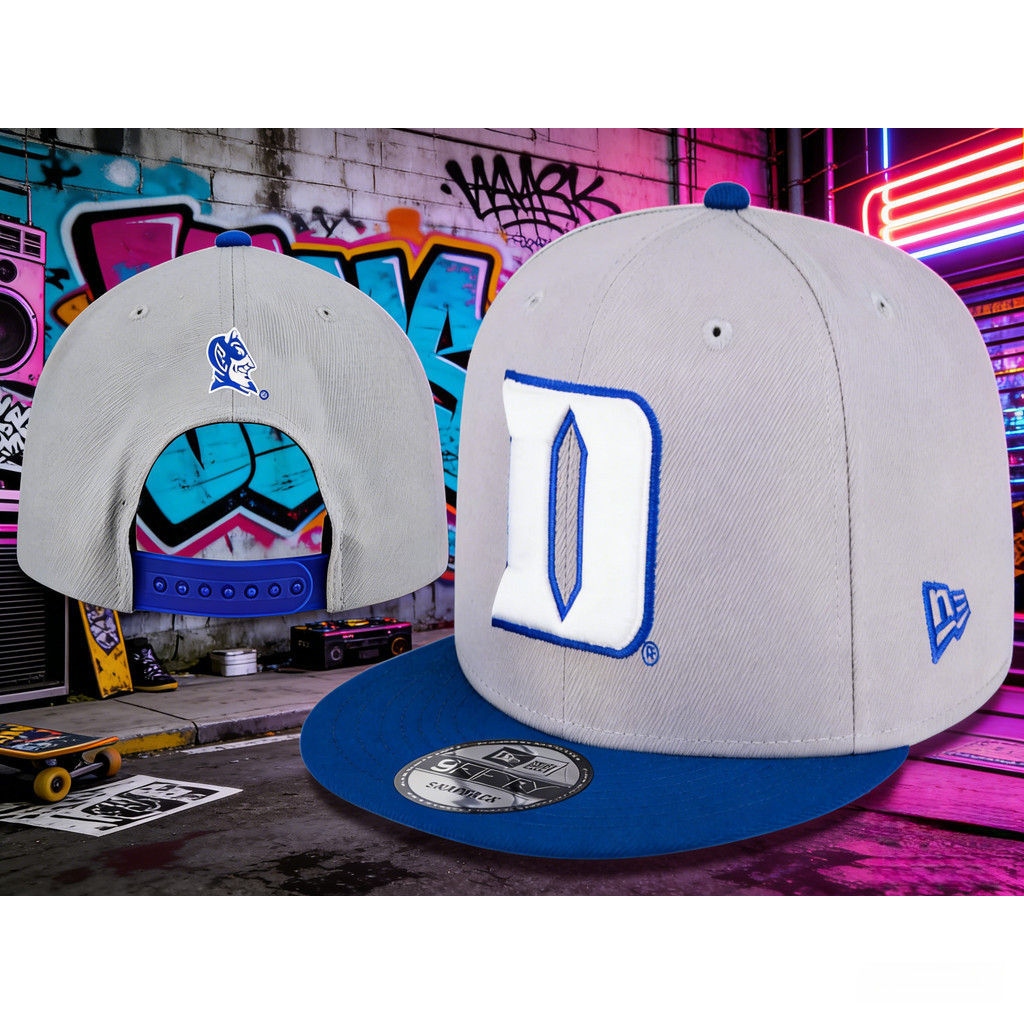 หมวก Duke University Blue Devils สำหรับผู้ชาย ออกแบบมาอย่างหรูหรา และเหมาะสำหรับเป็นของขวัญ ทรงปีกโค