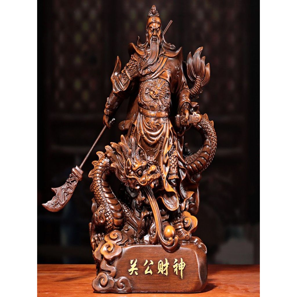 Guan Gong รูปปั้นเครื่องประดับขนาดใหญ่สํานักงานบูชาพระเจ้ารูปปั้นบ้านห้องนั่งเล่นเงินโชคดี Guan Gong