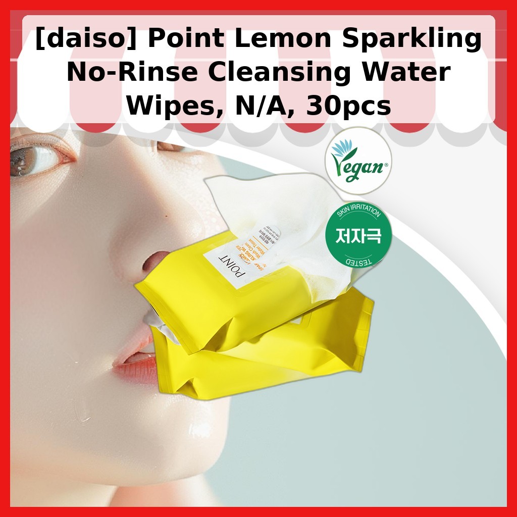 [daiso] Point Lemon Sparkling No-Rinse Cleansing Water Wipes, N/A, 30pcs / Korean Cleansing Wipes by