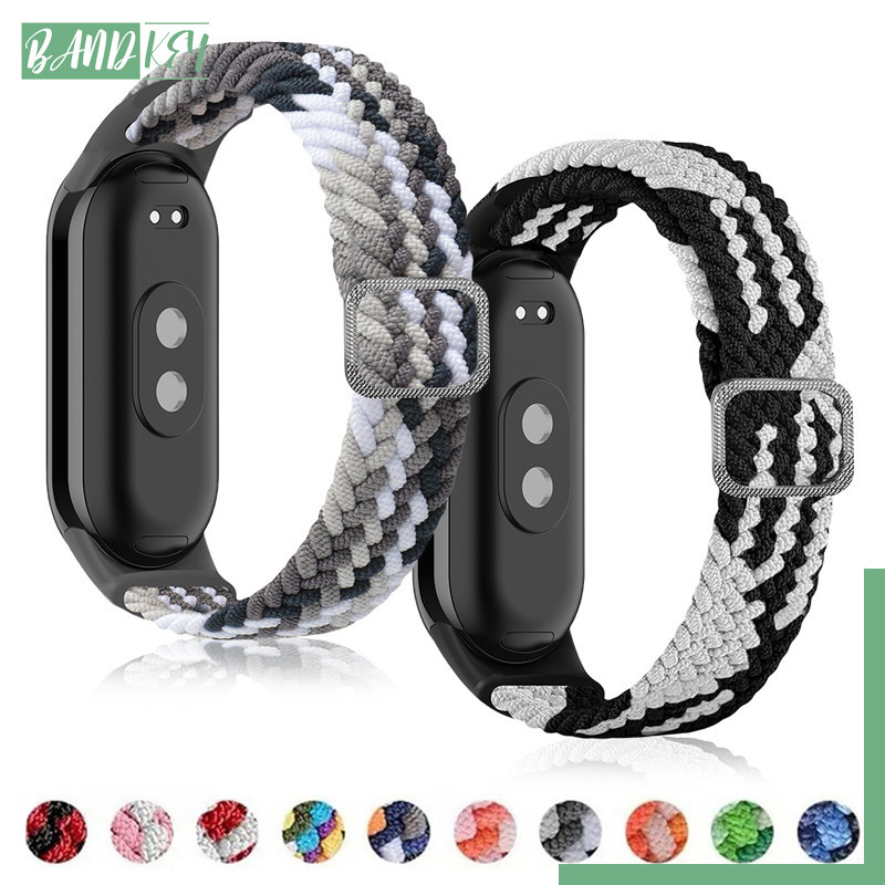 สายไนลอนกีฬาอ่อน for Smartwatch Xiaomi Band 10 9 8 NFC สายพานยืดหยุ่นเป็นมิตรกับผิว for Mi Band 10 9 8 7 6 5 4 3