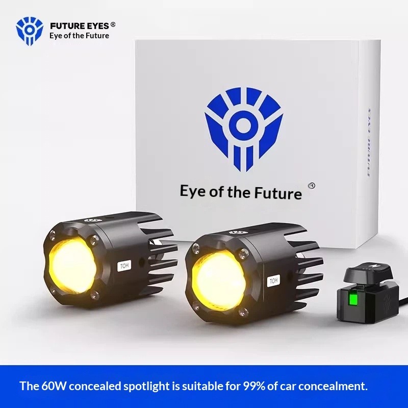 FUTURE EYES F150S Mini ปกปิดรถจักรยานยนต์ LED Spotlight ไฟรถยนต์ไฟฟ้าไฟสูงและต่ํา Tangents Super Bri
