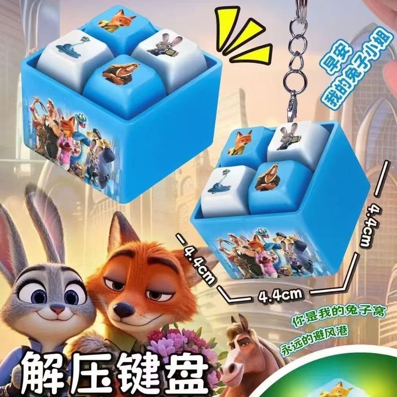 按键搞怪语录解压键盘发声发音玩具语音钥匙扣趣味发光挂3.1Funny Phrase Keychain Stress-relief Keyboard Sound Toy Voice Keychain F