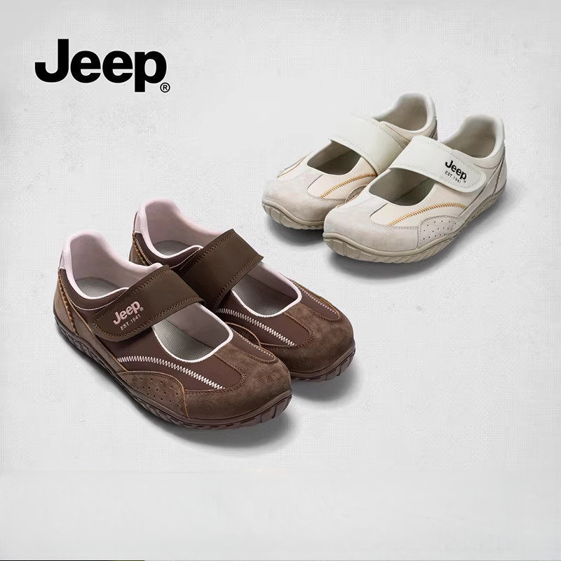 Jeep Mary Jane รองเท้าผู้หญิงสไตล์เรโทร ดีไซน์คลาสสิก หน้ายางนุ่ม สวมใส่ง่ายทุกโอกาส