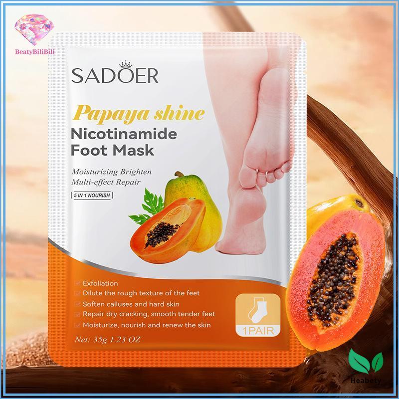 Heabty 1 คู่ SADER Fruits Foot Mask Moisturizing Foot Peeling Mask Exfoliating For Feet Spa Pedicure