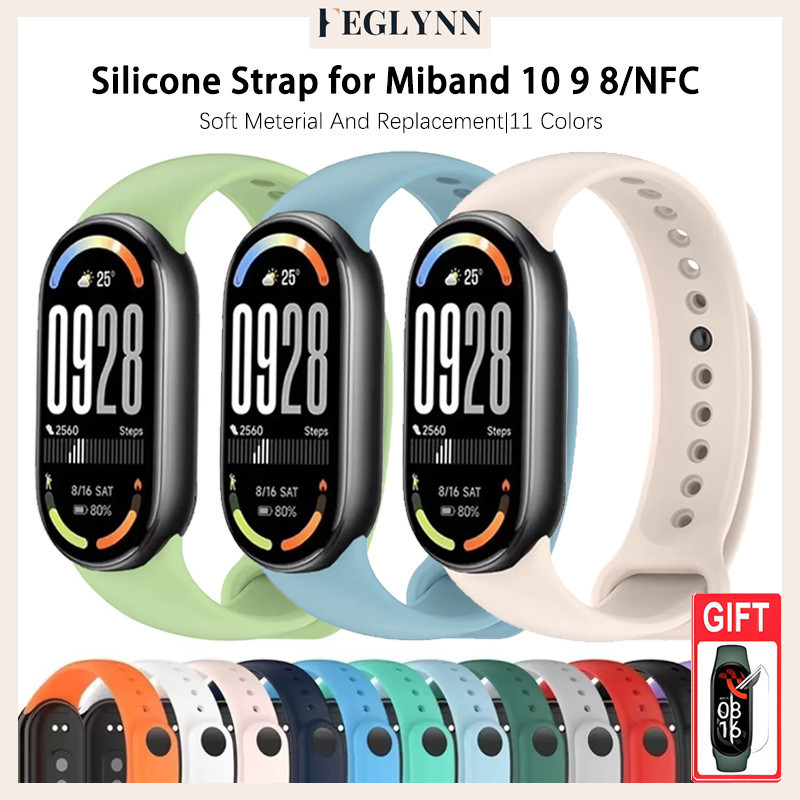 สายยางฟิล์มอ่อนสำหรับ for Smartwatch Xiaomi Mi Band 10 9 8 HD ไฮโดรเจลป้องกันหน้าจอฟิล์มอุปกรณ์เสริมวงซิลิโคน