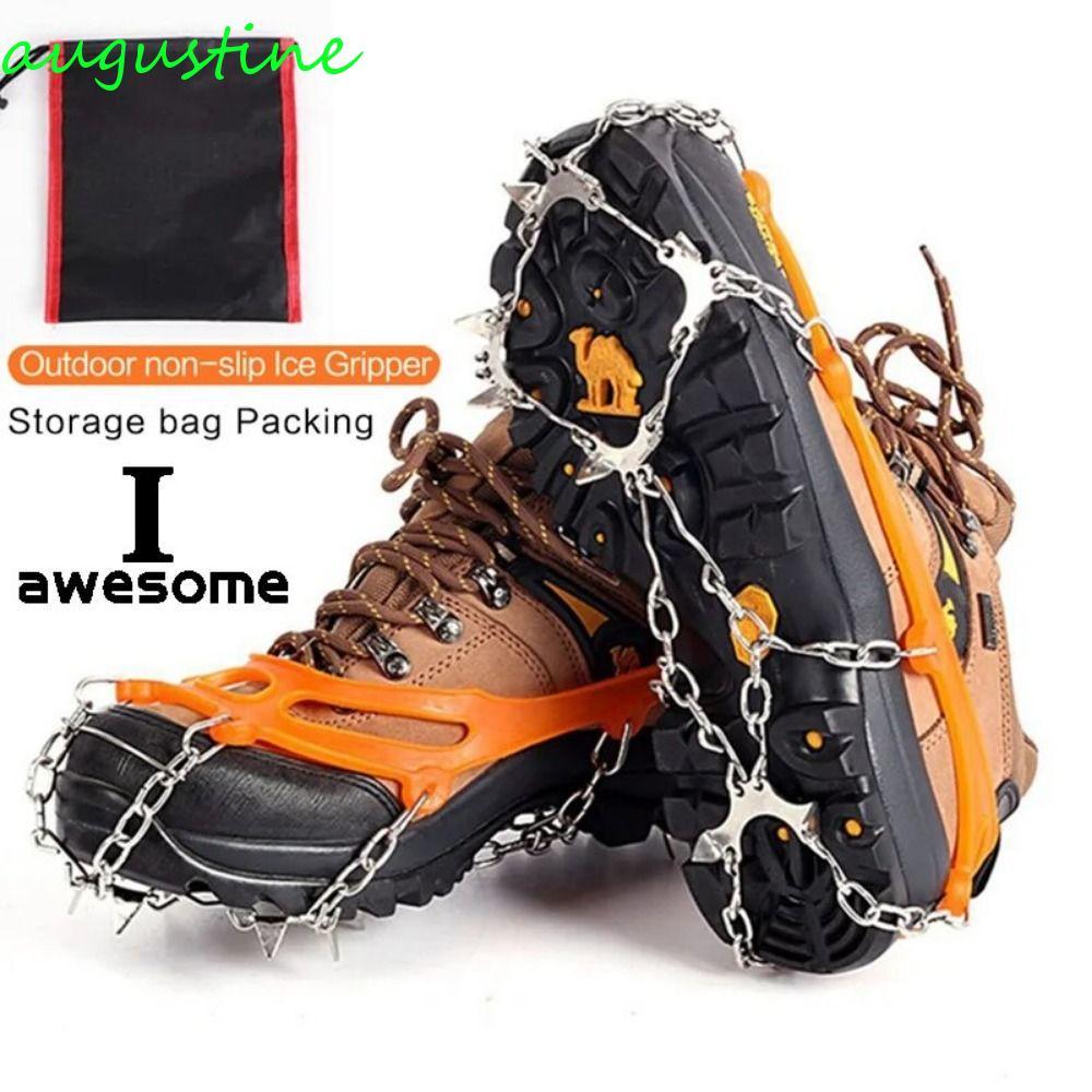 Augustine Crampons - รองเท้าสแตนเลส 8 ฟันเหล็ก ป้องกันลื่น เหมาะสำหรับหิมะ พร้อมให้เลือกสีดำหรือส้ม