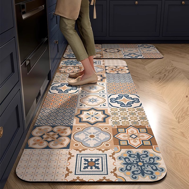 Super Absorbent Kitchen Floor Mat Quick-Drying Oil-Absorbing Diatom Mud วัสดุ Anti @