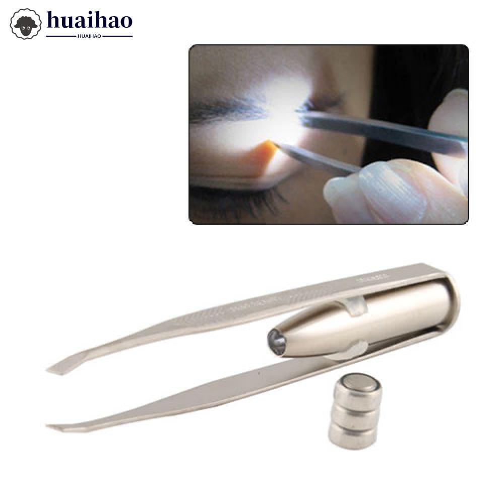 HUAIHAO Make Up ไฟ Led Eyelash Eyebrow Hair Removal Tweezer K8P8
