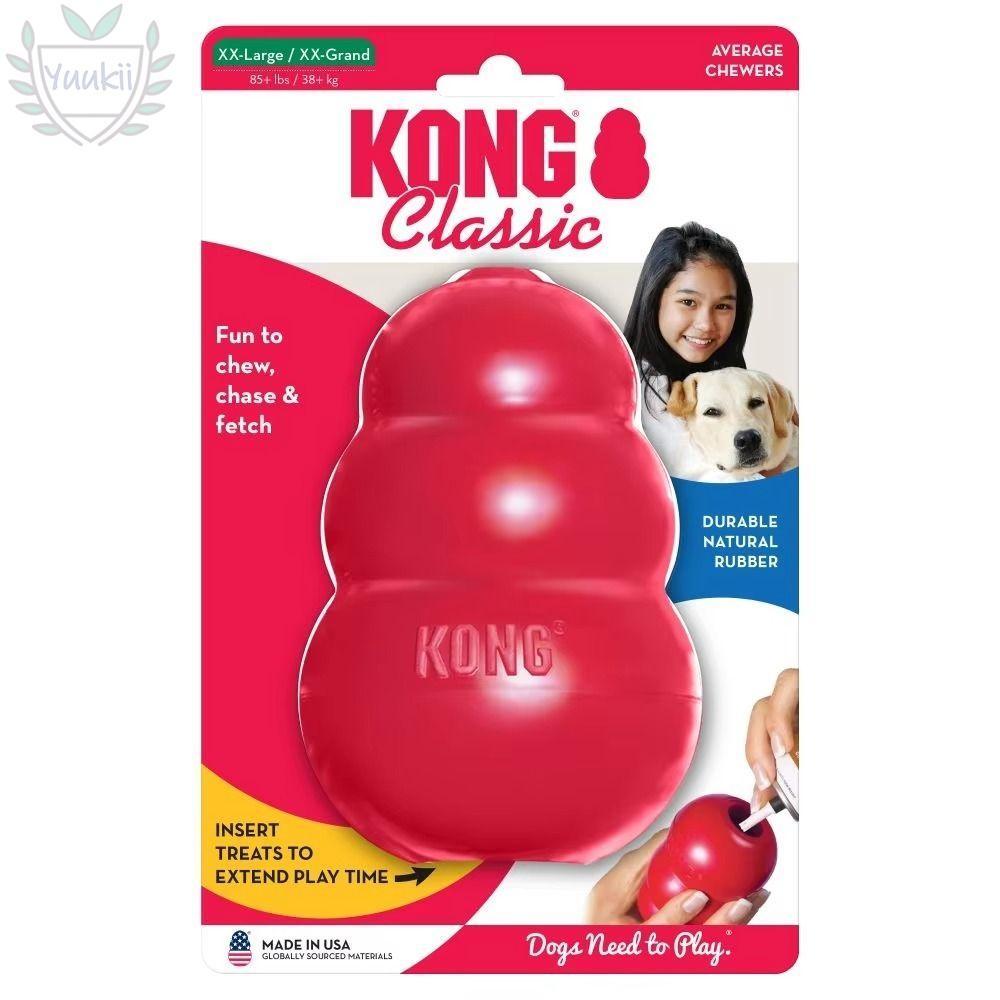 YUUKII Kong ของเล่นสุนัข, ของเล่นลูกสุนัขคลาสสิก Kong ที่ทนทาน, ยางหลายขนาด Erratic Bounce Chew ของเ
