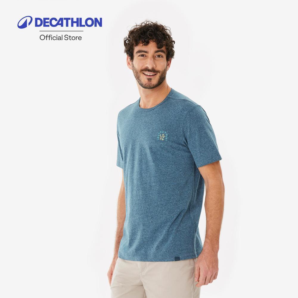 Decathlon Men'S T-Shirt Black - Nh100 เสื้อยืดเดินป่าสำหรับผู้ชาย รุ่น Nh100 - Green