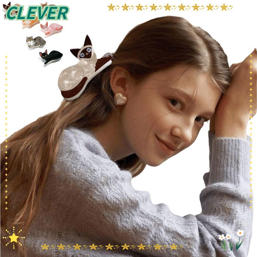 Clever Cat Hairpin การ์ตูนแมวน่ารัก สำหรับผู้หญิง