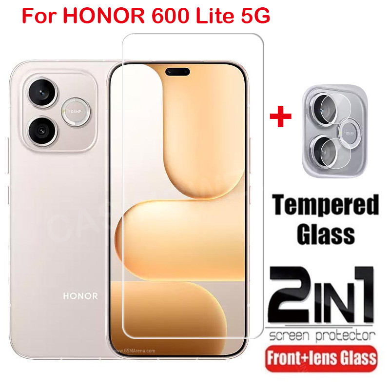 สําหรับ Honor 600 Lite Pro สมาร์ท 4G 5G 2026 คลุมทั้งหมดกระจกนิรภัยด้านหน้าฟิล์มป้องกันหน้าจอกลับกล้องเลนส์ป้องกันฟิล์ม