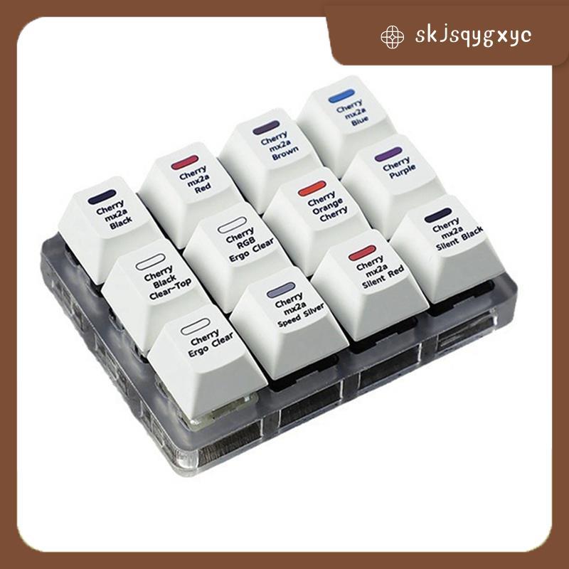 skjsqygxycCherry MX2A Key Switch Tester 12-Key Mechanical Keyboard Sampler Switch เครื่องมือทดสอบสํา