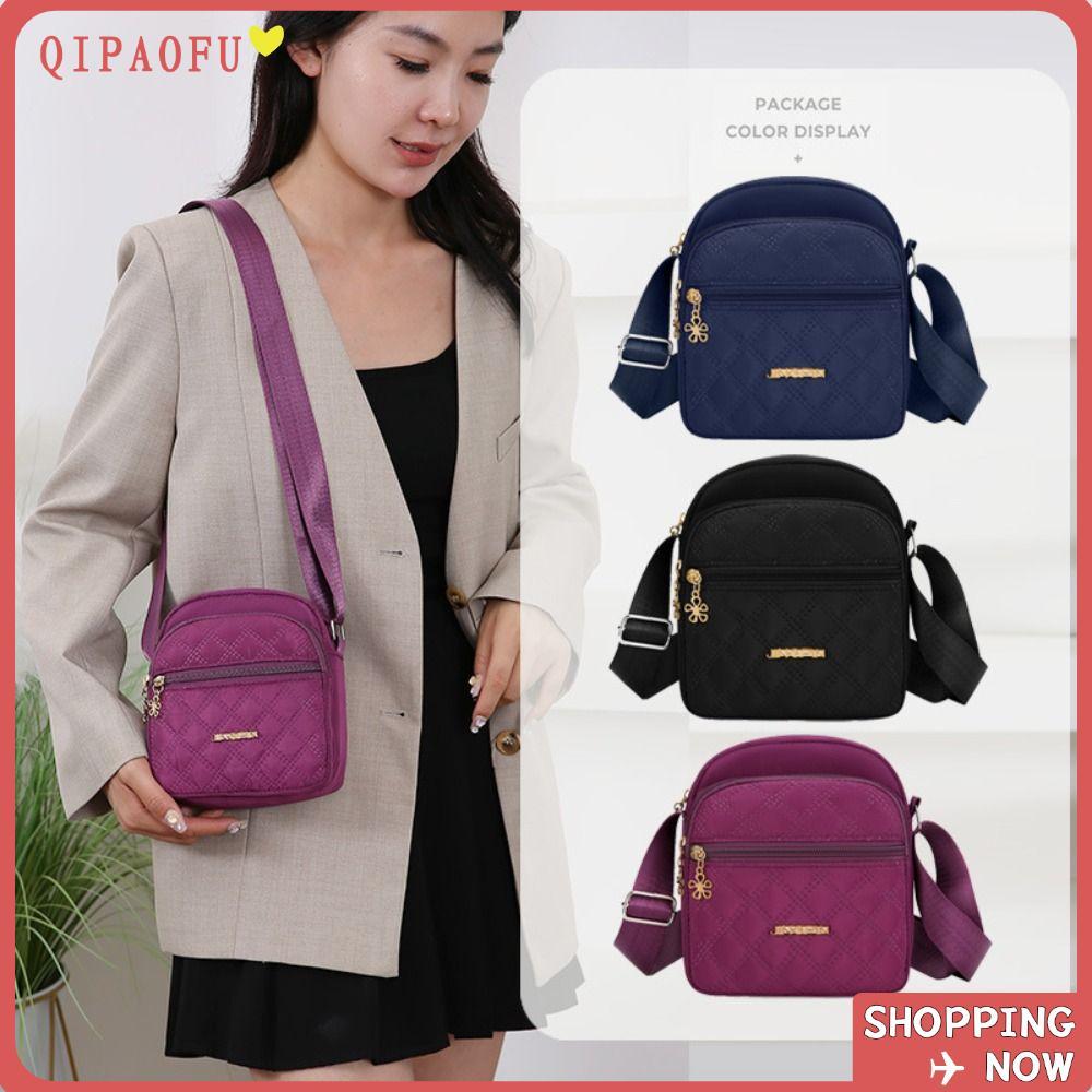 QIPAOFU Messengers Bag,Crossbody Multifunctional Small Square Bags, Multi-Channel Nylon Mobile Phone