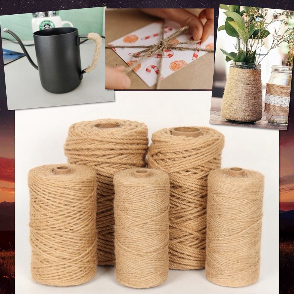 📍 เชือกป่าน เชือกกระสอบ เชือกน้ำตาล ยาว 100 เมตร วัสดุธรรมชาติ ประดับ ตกแต่ง DIY งานประดิษฐ์ งานฝีมือ รุ่นอัพเกรด 📍