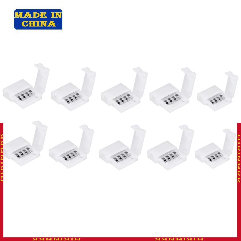 HIK 10 แพ็ค 4 พิน LED Strip Connector Adapter Terminal Unwired Solderless