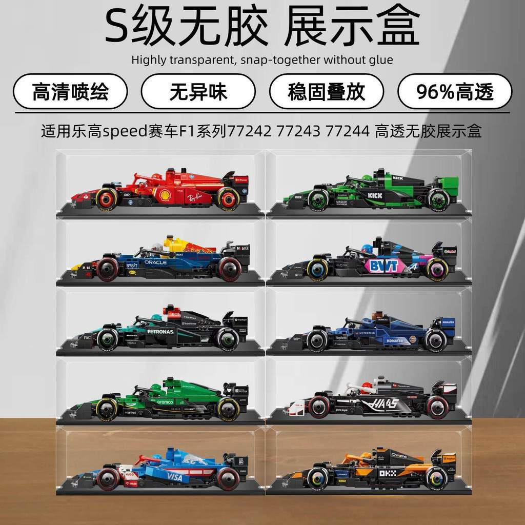 [กล่องแสดงโมเดล] Lego speed Racing Car กล่องแสดงอะคริลิค F1 Series 77242 77243 77244 Storage กันฝุ่น