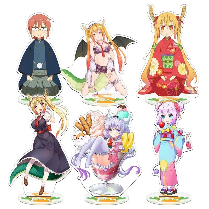 Standee Anime Dragon Maid Kobayashi Tohru Kanna อะคริลิคสําหรับตกแต่งโต๊ะศึกษา Miss Kobayashis Drago