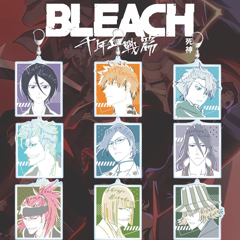 อะนิเมะพวงกุญแจ Bleach Blood War พันปี Mica อะคริลิค Ichigo Rukia Toshiro Aizen Grimmjow กระเป๋าเอกสารตกแต่งแขวนอุปกรณ์เสริม