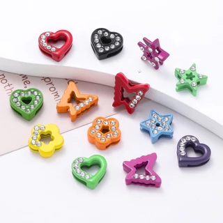 St.kunkka สร้อยข้อมือสายหนัง จี้เพชร DIY ตัวการ์ตูน แพนด้า หัวใจ สายรัด DIY สำหรับปลอกคอสัตว์เลี้ยง 1 ชิ้น