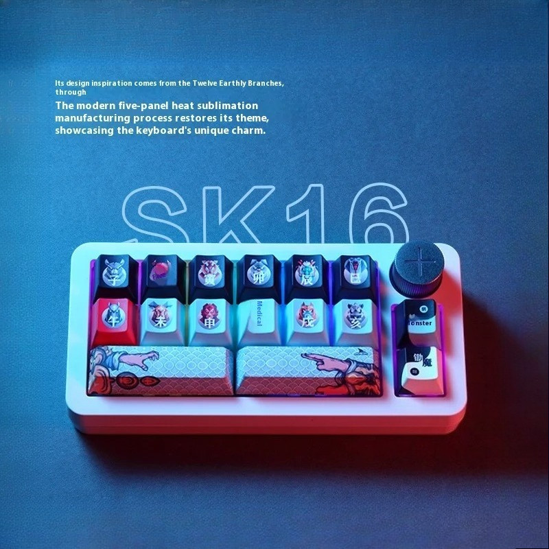 Darmoshark Sk16qmk คีย์บอร์ดไร้สายสามโหมด RGB Backlight ปะเก็นแบบถอดเปลี่ยนได้คีย์บอร์ดขนาดเล็กสําหร