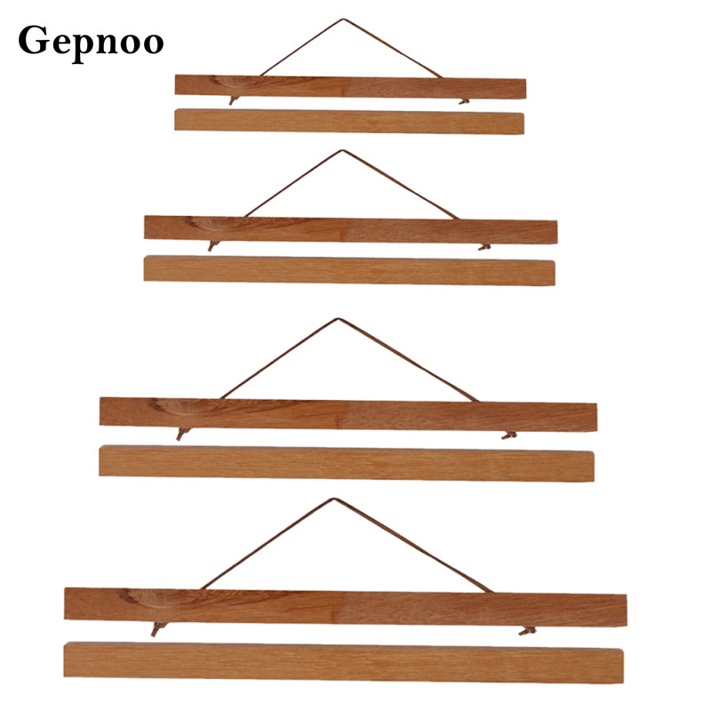 [Gepnoo] Nordic Wooden Poster Holder Poster Rail Poster Bar Poster Holder Art Decor