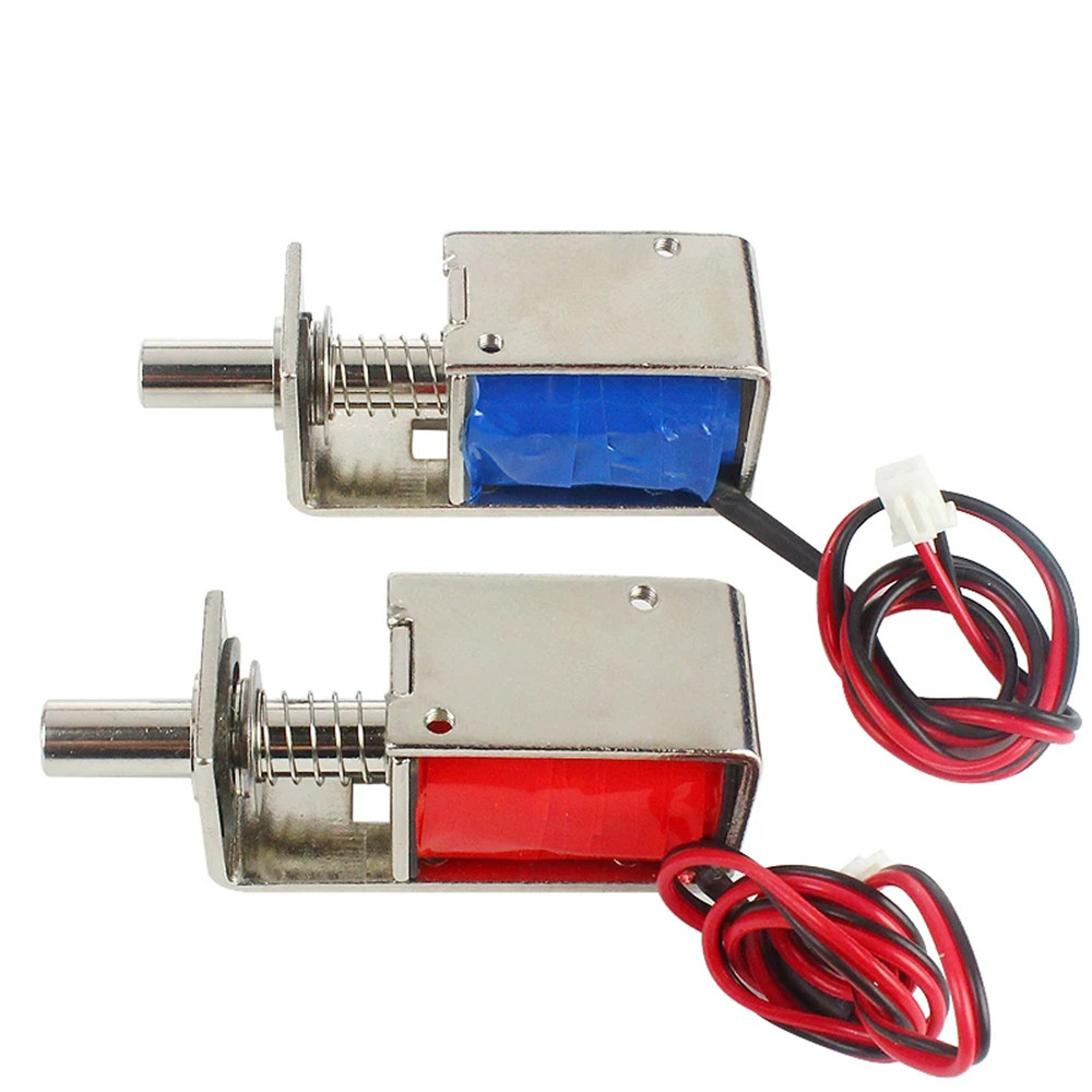 DC12V 24V ไฟฟ้าควบคุมประตูแม่เหล็กไฟฟ้าโซลินอยด์วาล์ว push-pull แม่เหล็กไฟฟ้า