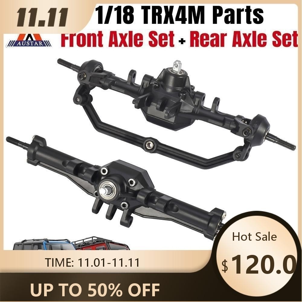 9IMOD TRX4M ชุดเพลาหน้าและหลังพร้อม Servo Mount สําหรับ 1/18 TRX4M RC Crawler รถอะไหล่อัพเกรดเปลี่ยน