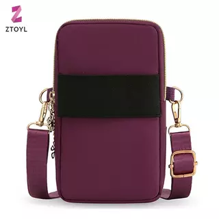 โทรศัพท์มือถือ Crossbody กระเป๋าสำหรับผู้หญิง แบบแฟชั่น ไหล่ 3 ชั้น พร้อมกระเป๋าสตางค์ และปลั๊กหูฟัง