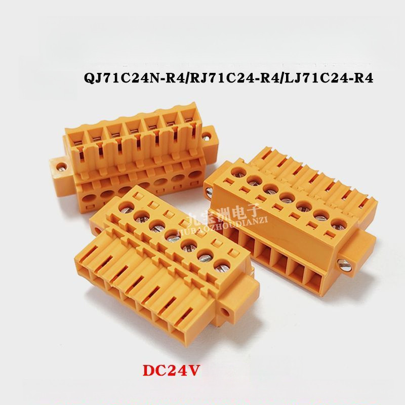 ขั้วต่อสายไฟ QJ71C24N-R4 สำหรับ Mitsubishi PLC (CH1/CH2, 24V DC)