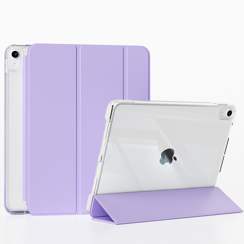 2024ipad Flat Case 10pro37cm Tri-Fold Crystal Transparent Acrylic iPad Case Protective Case with Pen