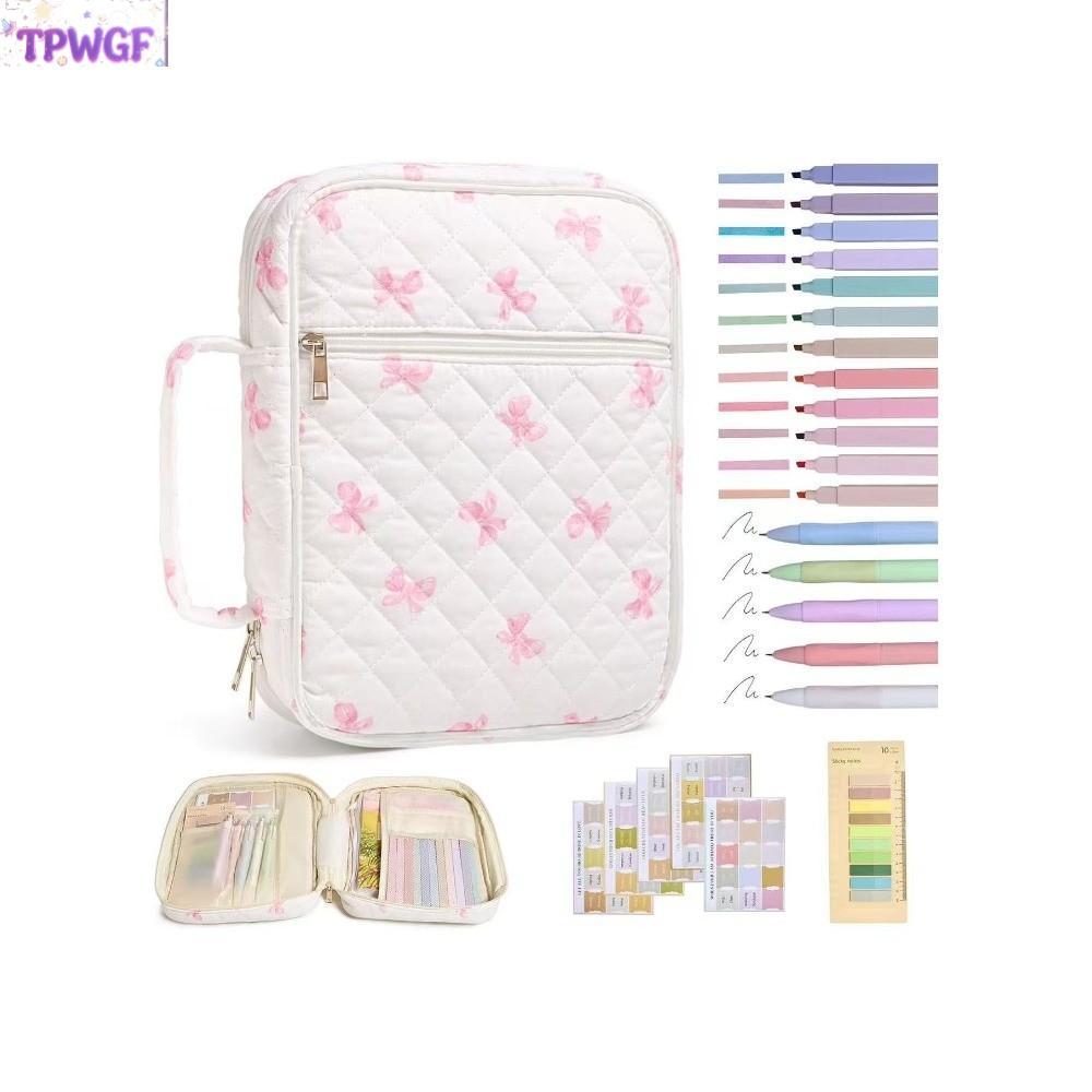 TPWGF Bible Cover Bag,กระเป๋าซิป Handle Bible Cover , การออกแบบดอกไม้ Bible Journaling Kit Church