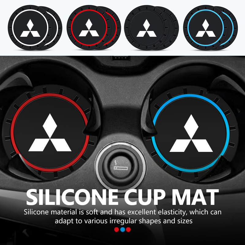 2pcs รถ Auto ถ้วยผู้ถือ Anti Slip ใส่ Coasters สําหรับ Mitsubishi ASX Lancer Outlander RVR Pajero Sp