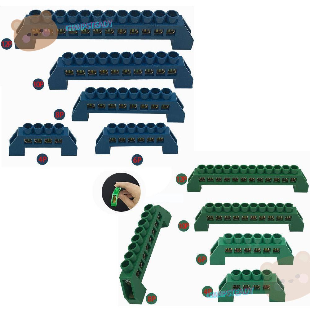 CHAMPSTEADY ทองเหลืองสกรู Grounding Bridge Terminal, หนาและ Neutral Block Connector, 4Pin 6Pin 8Pin 