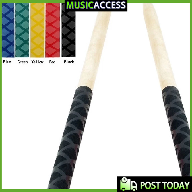 2 ชิ้นกลอง Stick Grips Drumsticks Anti-slip ดูดซับเหงื่อสําหรับ 7A 5A 5B 7B