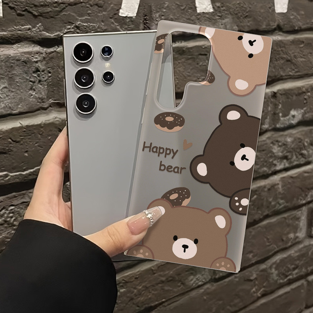 หมีสไตล์การ์ตูน เคสโทรศัพท์ For Samsung S26 UItra A17 A07 A16 A06 A15 A35 A36 A55 A56 S25 ผิวสัมผัสแบบฝ้าเคส เคสมือถือ