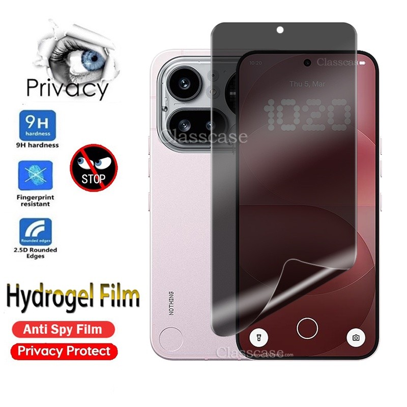 Nothing Phone 4a Pro 2026 3 ชิ้นหน้าจอความเป็นส่วนตัวฟิล์ม Hydrogel แบบนุ่มสําหรับโทรศัพท์ไม่มีอะไร 