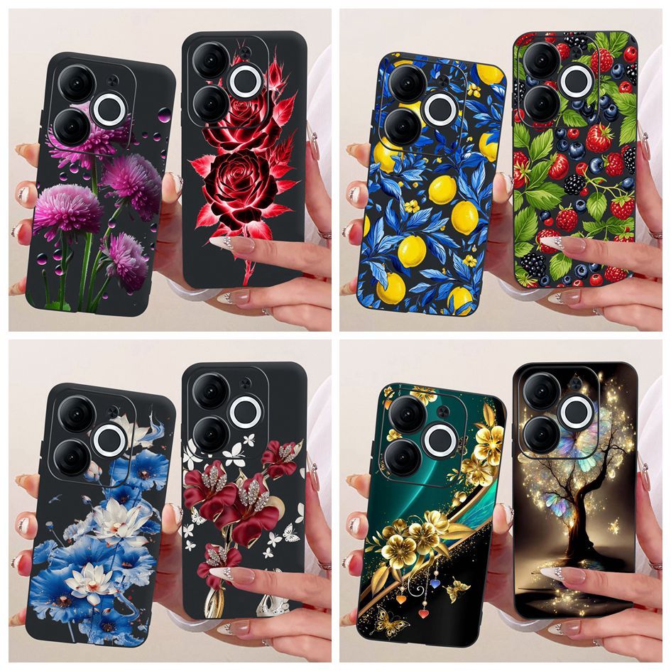 สําหรับ Itel A80 ฝาครอบ A671L A671LC ดอกไม้ยอดนิยม Soft Matte ซิลิโคนปกหลังสําหรับ Itel A70 A665L 70