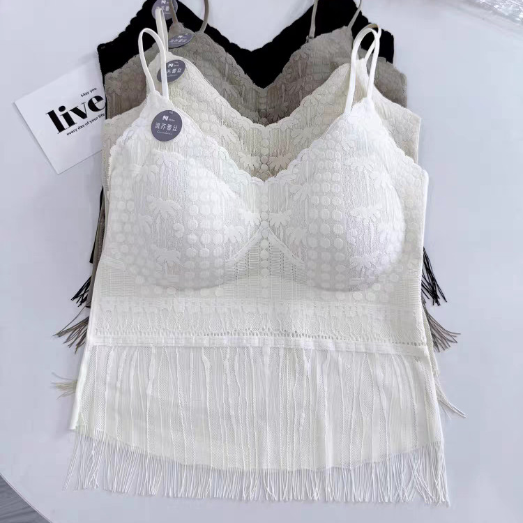 เสื้อชั้นในสตรี สไตล์เกาหลี แบบลูกไม้ ทรง V-neck พร้อมแผ่นเสริมทรงเต้าที่สวยงามและยึดเกาะแนบกระชับ