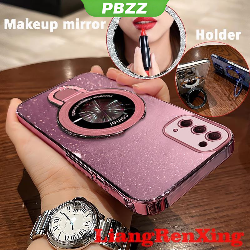 PBZZ FOR เคส สําหรับ oppo RENO 5 5g oppo RENO 4 4g reno5 5g เคสโทรศัพท์ Softcase ซิลิโคนกันกระแทกออกแบบใหม่ Clear ความงามกระจกเครื่องสําอางผู้ถือ SFSHZJ01
