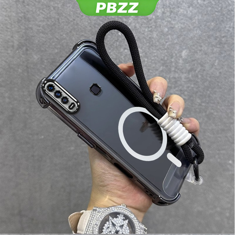 PBZZ เคสสําหรับ VIVO V15 VIVO 1819 เคสโทรศัพท์ Softcase ซิลิโคนกันกระแทก ออกแบบใหม่ความงามแม่เหล็กไร้สายพร้อมเชือกเส้นเล็ก SJSTBSWX01