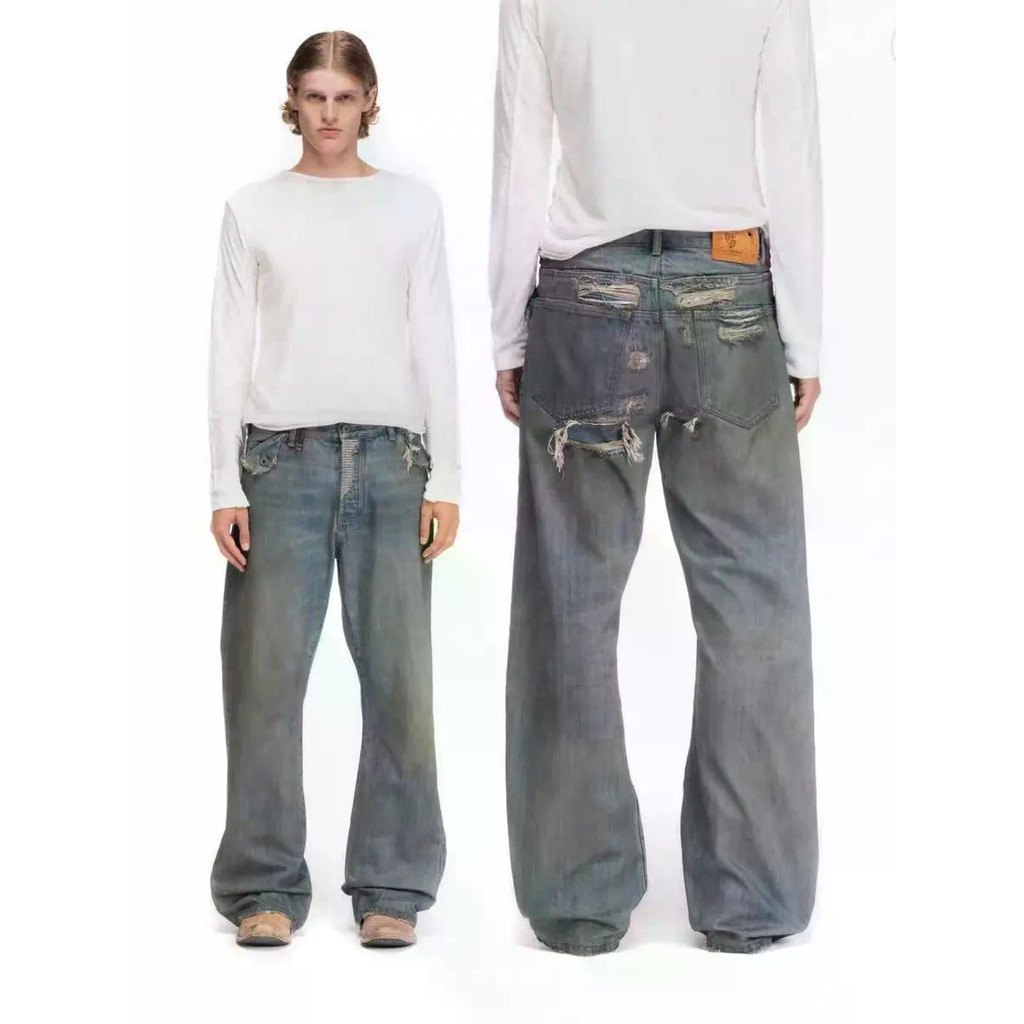 No Faith studios Limited Red Ear Red Edge Splash Ink Jeans