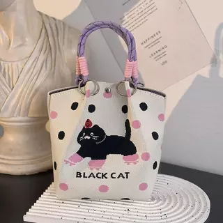 กระเป๋าถือถักนิตติ้ง(พร้อมส่ง)แฟชั่นฤดูใบไม้ผลิ แฟชั่นมาใหม่ ดีไซน์เฉพาะ ทันสมัย สำหรับผู้หญิง งานสวยน่ารัก