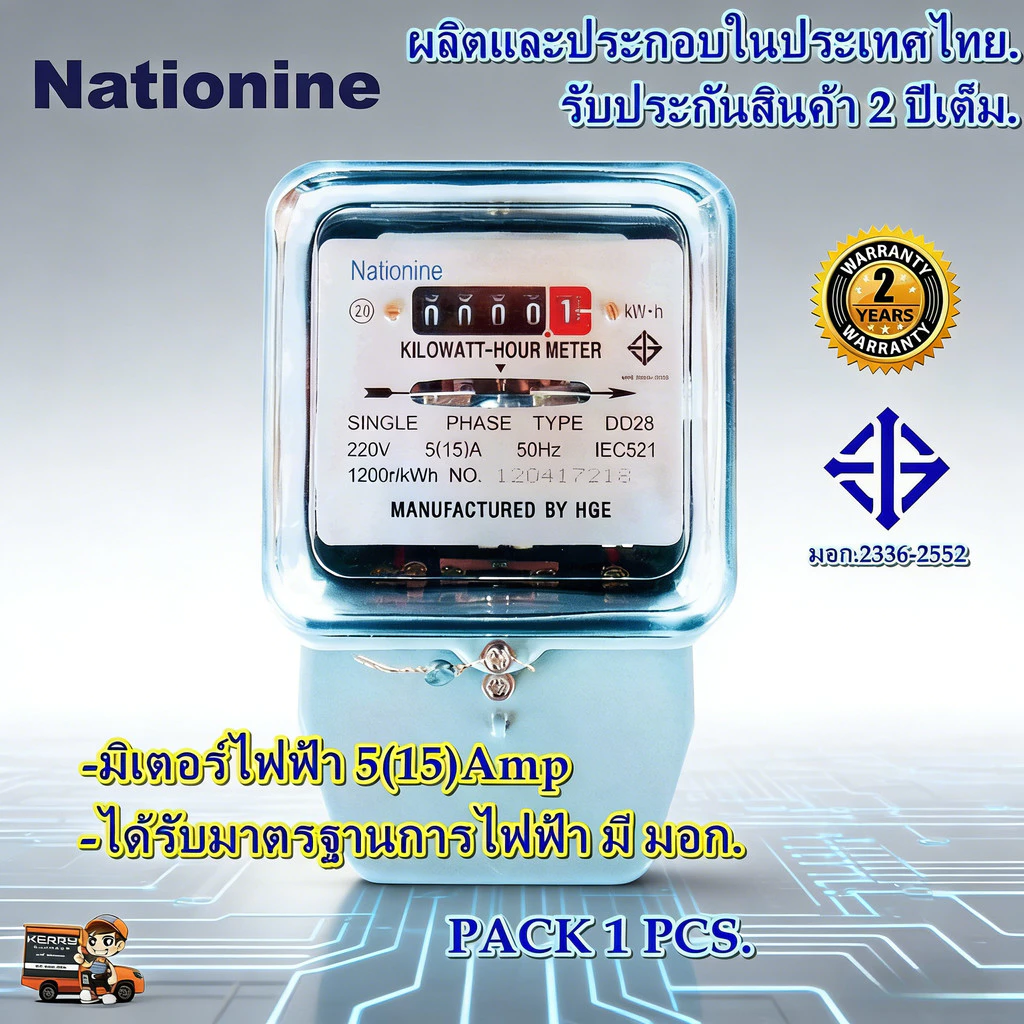 เวอร์ชันอัพเกรด พร้อมส่ง มิเตอร์ไฟฟ้า มิเตอร์วัดไฟ หม้อไฟ มิเตอร์ไฟ 2 เฟส 5A(15)A